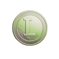 Gl&uuml;hende Litecoin-M&uuml;nze mit Limettengr&uuml;n-Silber-Gradient bei Golisimo Casino
